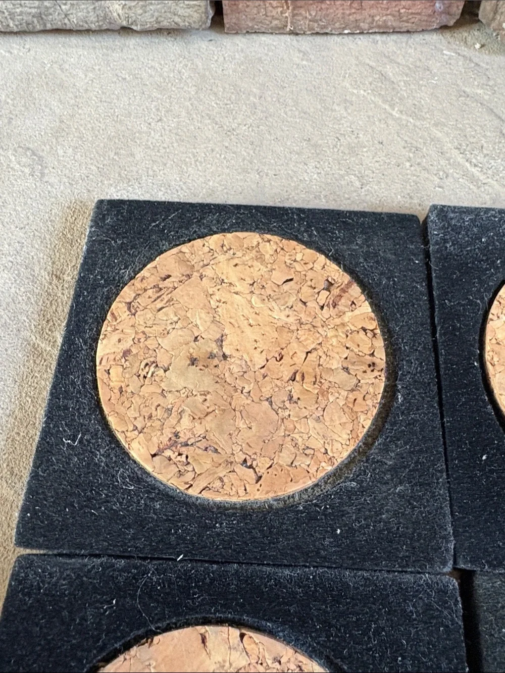 Vintage brass shell coaster holder with coasters